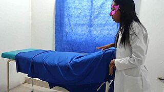 Horny and Sexy Nurse Touches Her Vagina in Doctor's Office, Then Patient Persuades Her to Have Sex