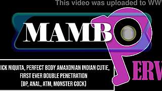 Nick and Niquita, the stunning Amazonian Indian beauty, experience her first double penetration with massive black cocks. The intense anal scene includes ATM action.