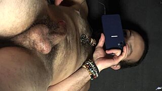 closeup hanjob done by hands with long nails where you can see her face big cumshot on nails