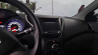 Risky Masturbation For Pretty Girl On Beach Sidewalk