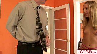 The stepdad sniffs stepdaughter's panties then spends time with her