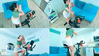 Long exercise bike session with 18not20, feeling the burn! 💪🚴‍♀️