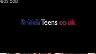 sexy british teen with blue eyes gives jerk off instructions in lingerie costume