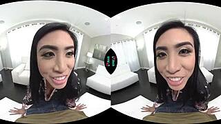 vrhush ember snow is toying her tight asian pussy, so hot