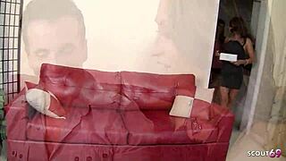 Frustrated older couple seduce small 18+ tits teen 18+ next door to old young 18+ ffm 3some sex