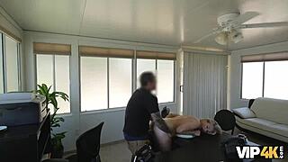 horny agent demands pretty client to satisfy dirty needs