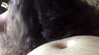 pretty pawg gives a long blowjob until the guy nuts in her mouth