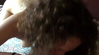 pretty pawg gives a long blowjob until the guy nuts in her mouth