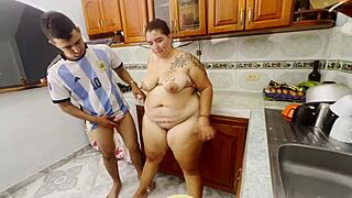 Latina Scandal Fucked in Kitchen