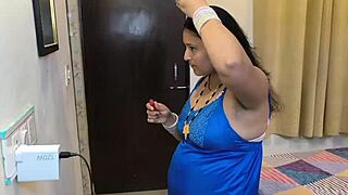 Desi milf Puja engages in anal assfucking and blowjob with Prem during homemade photoshoot