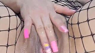 Hot Bunny Fucks Huge Ass Doggy Style with Dildo Until Bursting - Beautiful Milf Fucks Pussy with Big Dildo - Pulling Anal Rose.