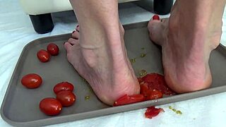 I trample tomatoes with my feet 😋