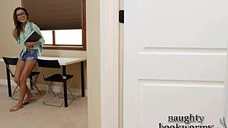 Asian wife gets banged in classroom with creampie and spanking