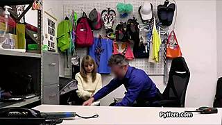 busty hottie gets caught and fucked with those stolen sex toys