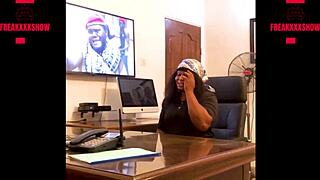 Freak job agent fucking a big ass teacher applicant in his office before giving her job watch as she squirts all over the desk please subscribe to red