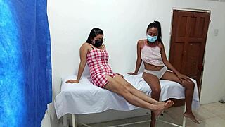 Horny and hot Indians envy each other's buttocks in the massage parlor