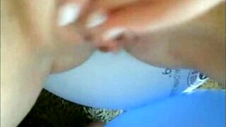 Sophie In Jeans Miniskirt Pink T-Shirt Red Lingerie Fingering Her Pussy With Two