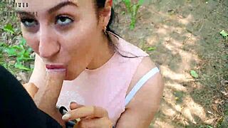 Phone vlog ends with risky quickie blowjob in park?