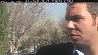 hannah deepthroats the cock right to the hilt and he cums on her tits