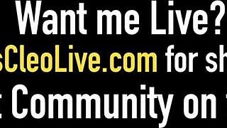 Cleo finger fucks with legs raised high!