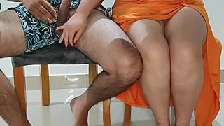 Stepsister Whore Gets Too Hot At Dinner! Caught But Keeps Riding!