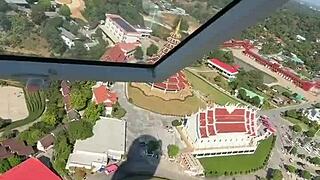 seeing chiang rai through big buddha statue eyes, thailand builds crazy temples <3 which one is yours