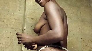 This crazy bitch fisted her tight anal hole till she squirted massively next to the neighbor