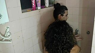 Amateur transvestites gearing up for anal play in the morning shower with dildos and toys! 😏🍆💦