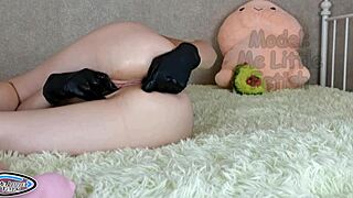 Pissing In Fetish Latex Gloves Stepsister Butt Plug In Ass Masturbation Big Clitoris