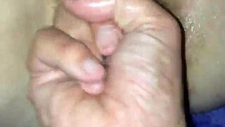 'Teen blonde cucumber insertion in her tight pussy'