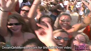 bikinis boobs & pussy at texas beach party with dream girl