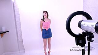 sexy brunette step mom gets fucked hard during her casting audition, moaning loudly