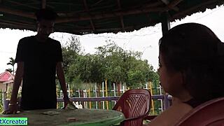 In the fantasy, the Indian aunty meets a rich boy and says undress me first