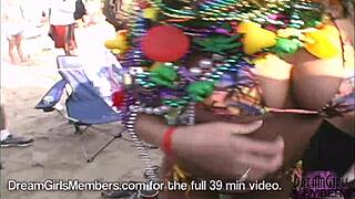 bikinis boobs & pussy at texas beach party with dream girl