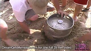 bikinis boobs & pussy at texas beach party with dream girl