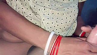 telugu young girl has a romantic moment in the bathroom