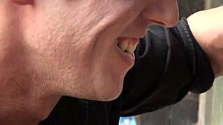 brunette milf threesome in a forest.