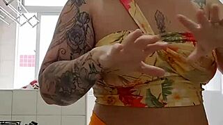 using short shorts to flash and show desire for cock