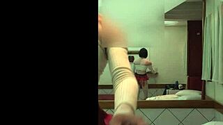 Crossdresser In Schoolgirl Fantasy Student Costume During Sexy Transsexual Sex