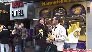 Blonde amsterdam whore sucks and fucks cock