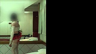 Crossdresser In Schoolgirl Fantasy Student Costume During Sexy Transsexual Sex