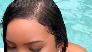 hot asian teen fucks big black cock in public pool gloryhole pov 😍