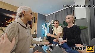 swap4k a lovely forest hike turned into a hard threesome with 2 girls and 1 cuckold 😍