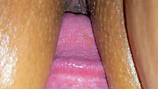 sexy latina wife getting close up creampie action