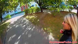 Real teen fucked outdoors in spycam action