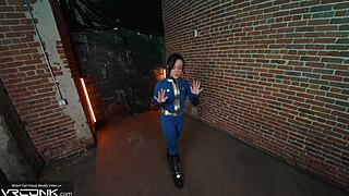 lucy the horny brunette sucks and fucks anally in fallout cosplay vr