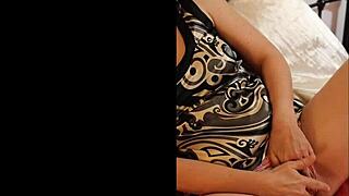 French amateur slut in satin panties gets deepthroat and ass to mouth