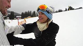 The ski slut Kitana Lure hooks up with old flame for DP threesome