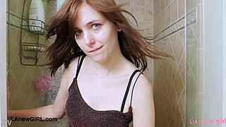 Sweet Teen Brunette Took a Shower After Casting Interview