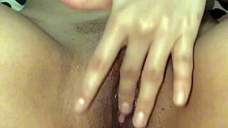 Wet pussy close up fingering
